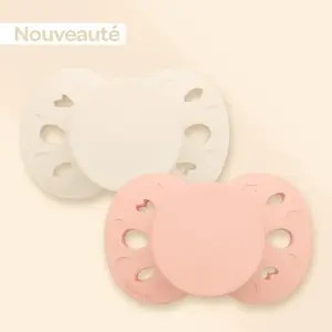 Biolane 2 Sucettes 0-6 mois Bleu et Beige Base extra-fine et téterelle réversible pas cher