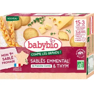 Babybio Sablés Emmental de Franche-Comté Thym - 72g pas cher