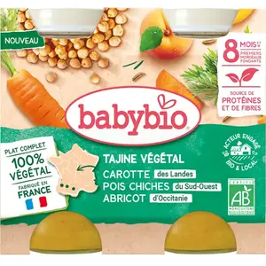 Babybio Tajine de Légumes Petits Légumes de Nos Régions Boulghour Abricots Bio 400g pas cher