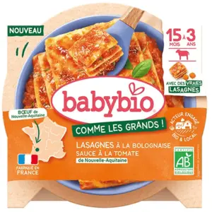 Babybio Lasagnes à la bolognaise Boeuf de Nouvelle-Aquitaine 200g pas cher