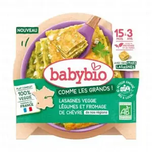 Babybio Veggie Lasagnes Légumes et Fromage de chèvre de nos régions 200g pas cher