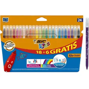 Feutre de coloriage BIC Kids KID COULEUR 18+6 GRATUITS ! pas cher