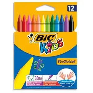 BIC Kids Plastidécor 12 Craies de Coloriage pas cher