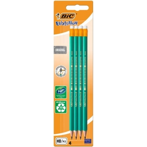 Bic - Lot de 4 - crayon "Evolution" 655, hexagonal, HB pas cher