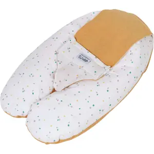 TINEO Coussin D'allaitement Multirelax Eponge - Microfibre Pois / Jaune