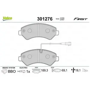 Plaquette de frein gamme first Peugeot jumper - VALEO - 301276 pas cher