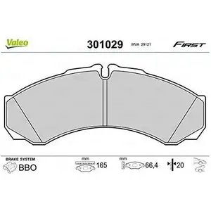 Plaquette de frein gamme first iveco daily l fr + RR - VALEO - 301029 pas cher