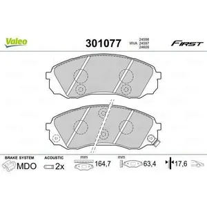 Plaquette de frein gamme first Hyundai grand starex - VALEO - 301077 pas cher