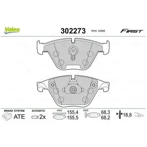 Comparateur de prix : Plaquette de frein gamme first BMW 5 serie 09.11>06.13 - VALEO - 302273