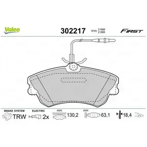 Plaquette de frein gamme first ren espace 11/96-10/02 - VALEO - 302217 pas cher
