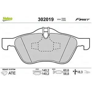 Plaquette de frein gamme first Mini cooper 06.01> fr - VALEO - 302019 pas cher
