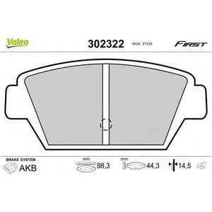 Comparateur de prix : Plaquette de frein gamme first Mitsubishi lancer 06.92>07.95 - VALEO -...