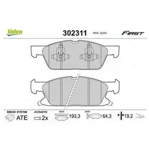 Plaquette de frein gamme first Ford galaxy 05.15> fr - VALEO - 302311 pas cher