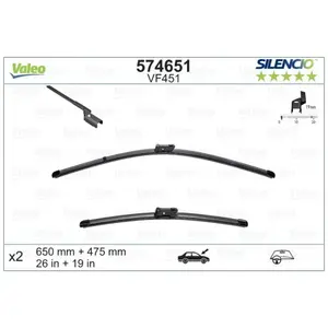 Valeo - Valeo Silencio VM451 flatblade set pas cher