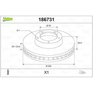Disque de frein - VALEO - 186731 - DISQ FREIN X1 BMW Série 3 (E46) pas cher