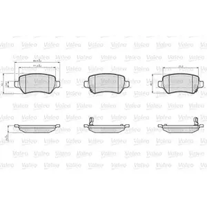 VALEO Plaquettes de frein X4 pour OPEL: Combo (Ref: 872417) pas cher