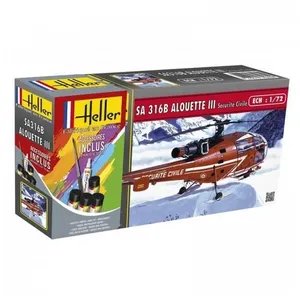 Maquette Alouette III Sécurité Civile - HELLER - Enfant 15 ans - Rouge - Extérieur pas cher