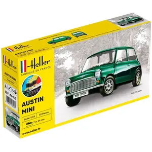 1:43 Heller 56153 Austin Mini Car - Starter Kit Plastic Modelbouwpakke...