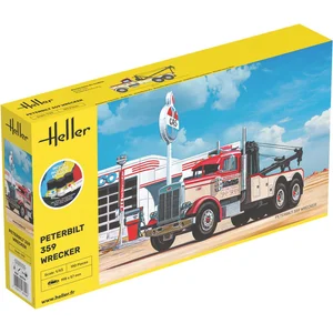 Heller Modelbouwpakket Militaire voertuigen - 56794 Peterbilt 359 Wrecker - Amerikaanse Takelwagen - Starter Kit Plastic - 1:43 - Modelbouw pas cher