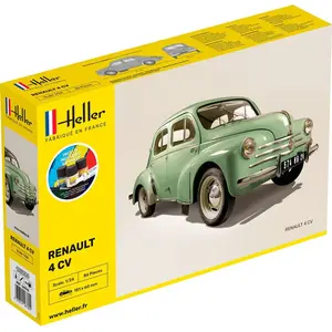 1:24 Heller 56762 Renault 4 CV Car - Starter Kit Plastic Modelbouwpakket pas cher