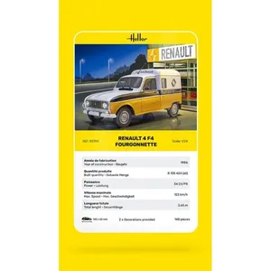 Heller Modelbouwpakket Auto - 82700 Renault 4 F4 Fourgonnette - Franse Klassieke Bestelwagen Plastic - 1:24 - Modelbouw pas cher