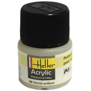 Vernis brillant - HELLER - Peinture acrylique à l'eau - Contenance 12 ...