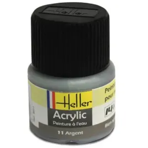 Peinture acrylique 011 argent - Heller - Maquette - 12 ml - 15 ans - Adulte pas cher