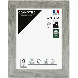 Brio - Cadre Photo Bois Grisé 15x20 cm et 20x15 cm   Convient au A5, A6 et Carte Postale - Cadre Bois Gris   Cadre Photo Australe en Bois Reconstitué pas cher