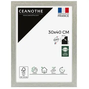 Brio - Cadre Photo Bois Grisé 30x40 cm et 40x30 cm Convient au A4 - Cadre Bois Gris Cadre Photo Australe en Bois Reconstitué fsc - Fabriqué en pas cher