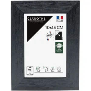 Emotion Cadre Photo Noir 10x15 cm et 15x10 cm - Cadre Photo Bois fsc - Convient au Format A6 et Carte Postale Fabriqué en France Cadre Photo Karma Noir pas cher