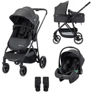 BEBECONFORT Brume Trio Poussette 3 en 1 0 à 4 ans compacte et légère siège auto i-Size Mineral Graphite pas cher