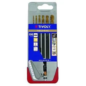 Forets - Tivoly - A21 - Pack de 6 - HSS TiN - Diamètres de 2 à 8 mmVendu parcdiscount