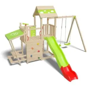 trigano Aire de jeux bois 2,20 m ZESTY XPRESSION - 12 enfants pas cher