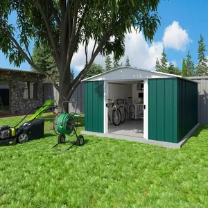 Abri de jardin métal vert 11 m2 Yardmaster + kit d'ancrage pas cher