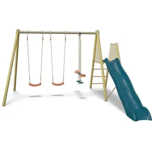 Balançoire avec toboggan et face à face - ROMY - Aléo by Trigano pas cher