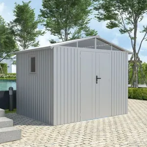 trigano Abri de jardin Blanc Aluminium 5.71 m² + kit d'ancrage pas cher