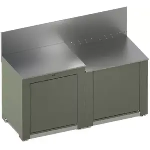 Meuble de cuisine extérieure ENO Cuisine ESSENTIAL 2 modules-Sauge pas cher