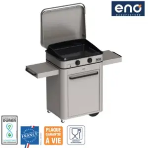 Plancha gaz ENO Enosign 65 chariot + Plancha inox pas cher