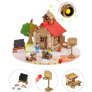 L'école du village - Jeu de construction - JEUJURA - 125 pièces pas cher