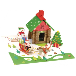 Jeujura Jeu De Construction La Maison Du Père Noel - 50 Pieces pas cher