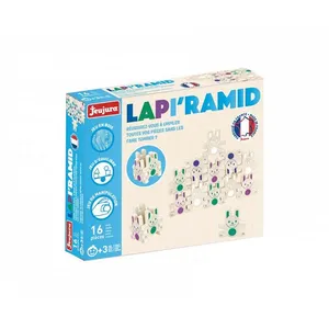 Jeu d'équilibre LAPI'RAMID - JEUJURA - 16 pièces en bois - Multicolore pas cher