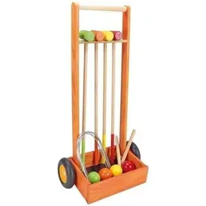 Jeujura Jeu D'exterieur Croquet En Bois - Chariot En Bois pas cher