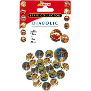 Billes Diabolic KIMPLAY - 20 billes + 1 callot - Intérieur - Enfant - Mixte pas cher