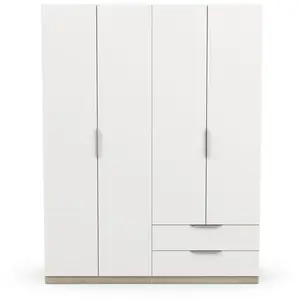 Armoire GHOST - Décor chêne kronberg et blanc mat - 4 Portes + 2 Tiroi...Vendu paramazon