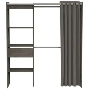Dressing ouvert avec rideau extensible noir - DR120 - Noir - Fabriqué en France - Terre de Nuit pas cher