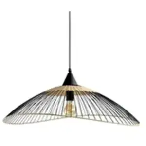 SANS Suspension en rotin de couleur noir/naturel D.65 cm pas cher
