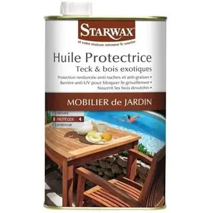 Comparateur de prix : STARWAX Huile protectrice mobilier de jardin - teck et bois exotique - 1 L