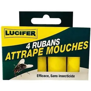 Lot de 4 rubans attrape mouches - LUCIFER pas cher