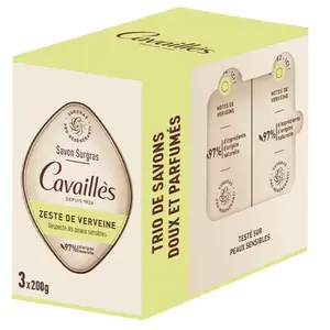 Rogé Cavaillès Savon surgras zeste de verveine 3X200g  pas cher