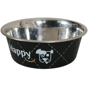 ZOLUX Happy Ecuelle en Inox pour Chien Noir 14 cm 0,4 L pas cher